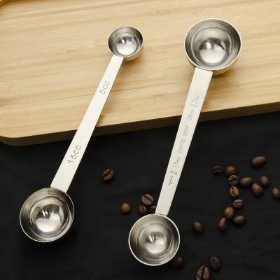 China Sustainable Stainless Steel Double Side Tablespoon Tea Coffee Baking Flatware Doser for sale