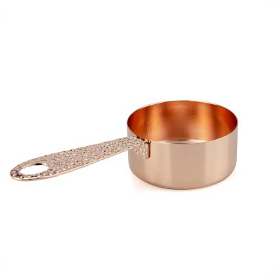 China Customized 4pcs Sustainable Rose Gold Measuring Cups Stainless Steel-Copper Kitchen Accessories for sale