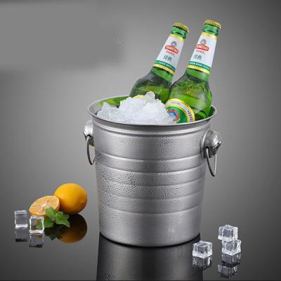 China Viable Whiskey Barrel Champagne Ice Cubes Container Barware Wine Stainless Steel Icebuckes Party Cooler for sale