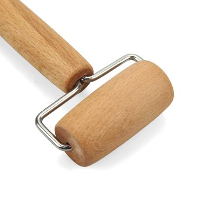 China Sustainable Baking Tools Fondants Wooden Dough Roller French Pizza Roller Double Headed Pins Bakeware for sale