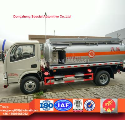 China 5CBM 4X2 DongFeng Mini Oil Tanker Truck , Fuel Tanker Truck For Sale Oval Or Round Square for sale