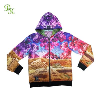 China Anti-pilling Full Sublimation Printed Custom Design Reversible Hoodie for sale