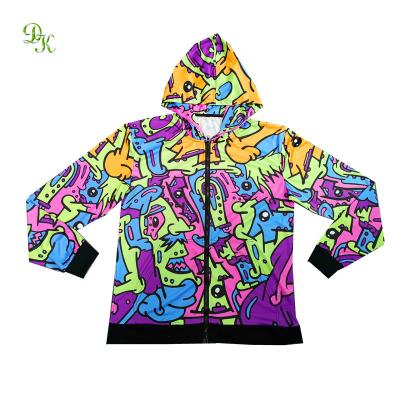 China Anti-pilling Custom Design 100% Polyester Printing Blank Full Zip Hoodie for sale