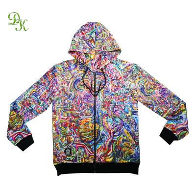 China Sublimated Anti-pilling Custom Design Reversible Full Print Mens Hoodie for sale