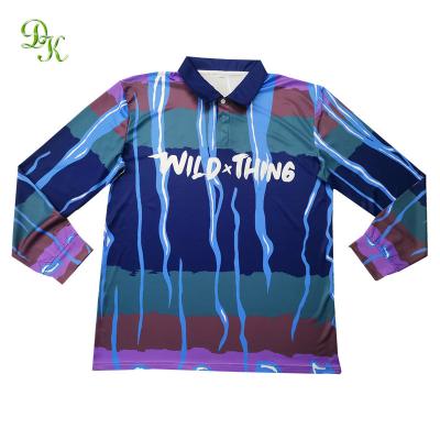 China Anti-wrinkle sublimation print custom design quick dry men leisure polo shirt with stripe for sale