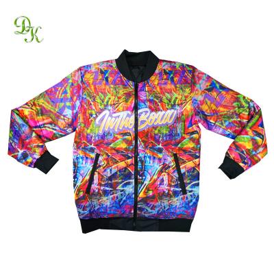 China Breathable Wholesale Custom Design All Over Print Fashion Plus Size Street Wear Jacket Men for sale