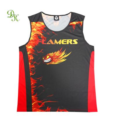 China Custom Design Antibacterial Sublimated Tank Top Men for sale