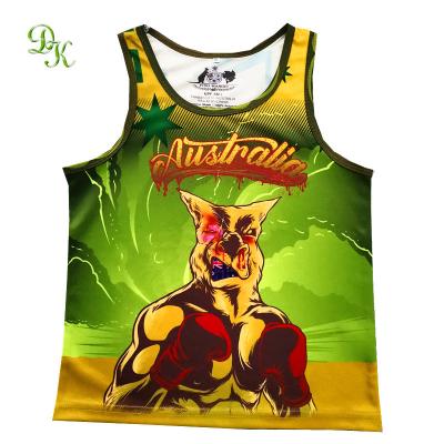 China Custom design QUICK DRY sublimated singlet for kids for sale