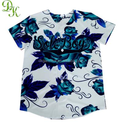 China Antibacterial Full Custom Design Button White Jersey Baseball for sale