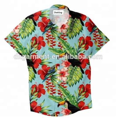 China Hawaiian Anti-pilling Men's Fashion Floral Print Shorts Sheath Button Down Shirt for sale