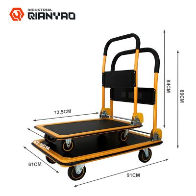 China Machines 150KG Customized Industrial Foldable Platform Hand Push Truck Hand Carts And Carts for sale