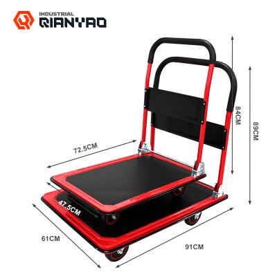 China Factory Customized Tools 150KG Foldable Hand Push Platform Trolley Trolley Truck for sale