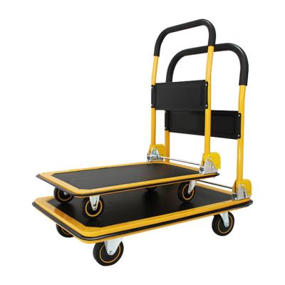 China Wholesale tools factory platform truck can carry 300kg hand cart industrial foldable cart for sale