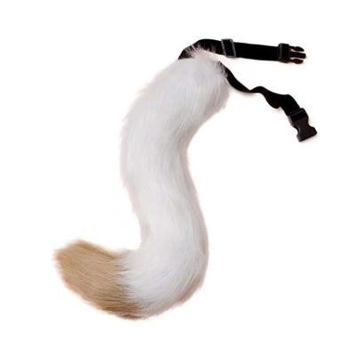 China 2023 eco-friendly new hot sale fashion fox fur tail with adjustable curvature for fox cosplay tail with adjustable belt for sale