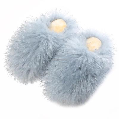 China New style fashion trend ladies fur slides winter home slippers factory fast shipping Mongolian slippers woolen slippers for sale