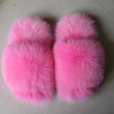 China The fashion trend shipping fast right now new ladies fur slippers fashion fur slippers Fox fur slippers for sale