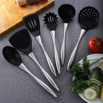 China Cheap Viable Kitchen Utensils Heat Resistant Silicone Home and Kitchen Accessories 6Pcs Food Spatula Set for sale