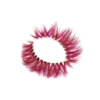 China 25-30 Times Color Custom 25mm Luxury Thick Fluffy Siberian Mink Eyelash Strips for sale