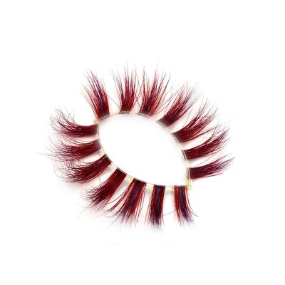 China 25-30 Thick Perming Strip Lashes 25mm Mink Eyelash With Private Star Label Colors Fluffy Eyelash Periods for sale