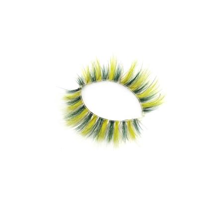 China 25-30 Colors 3D Mink Fur Eyelashes Red Orange Violet Colorful Green Blue Yellow Rainbow Eyelash 7 Periods for sale