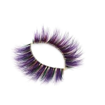 China 25-30 Times Free Sample Private Label 3D Colored Mink Lashes Neon Lashes Dramatic Colored Lashes Colored Mink Eyelash Wholesale for sale