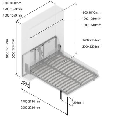 China Foldable Smart Murphy Bed Frame Electric Vertical Space Saving Wall Bed Motorized Folding Mechanism for sale