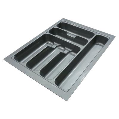 China 480*370*60mm Viable Gray Plastic Cutlery Settings Drawer Organize Cutlery Utensil Holder Tray Divider for sale