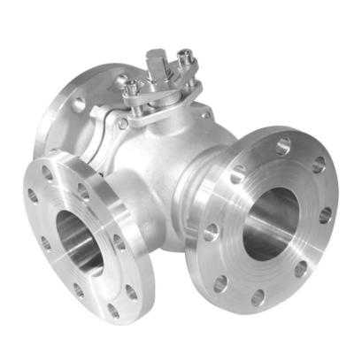 China DN15 Flanged Stainless Steel AC220V Floating Ball Valve General On/Off Three Way Electrical Quality for sale