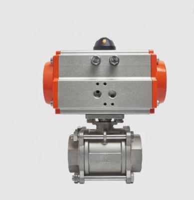 China NAI-LOK 2 Way Female Thread 316 Stainless Steel Pneumatic Actuator General Double Acting Ball Valve for sale