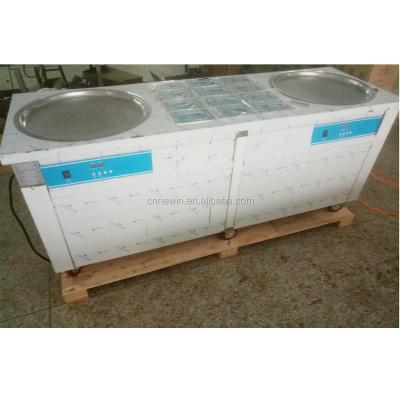 China Snack Factory Double Pan Thailand Ice Cream Rolls Making Machine for sale