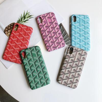 China Classic Protector Cover Pattern PU Leather For Goyard Cell Phone Case Cover For iPhone 7/8/7Plus/X/Xs/XR/11/12Promax/13 for sale