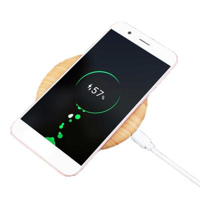 China PROFESSIONAL Bamboo Wood Grain Round Qi Wireless Charger Desktop Pad for Samsung for Cellphone for iphone 8Plus,Xs,X,XR,11promax for sale