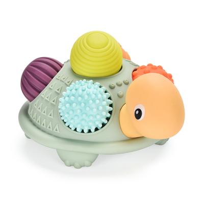 China Squeeze-sounding Dabbling Toy Infant Toy Happy  Baby Soft Bath Toy Turtle Massage Stitching Toys Ball Sensory Ball For Kid for sale