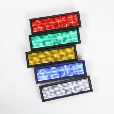 China Text.Digital.Animaiton Scrolling USB Mini Display With Scrolling Message Programmable LED Name Badge Pin Multi Color LED Portable Tag for sale