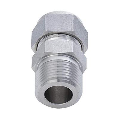 China SS 304 Barstock Stainless Steel SS 316 Ferrule Compression Tube Mounting Hole Dual Through Connector Thermocouple Plug for sale