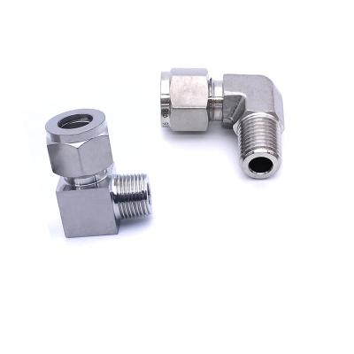 China SS 304 Stainless Steel SS 316 Ferrule 304 Compression Tube Fitting Male 3 Elbow Barstock Double 4 6 8 10 12mm OD X 1/8 1/4 3/8 1/2 Male BSPT NPT for sale