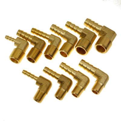 China 8 10 12 X 1/8 1/4 3/8 1/2 BSP NPT Hose Barb Fitting Male Elbow Barb Adapter Hose Tail Burr Connector Elbow Nipple 6 for sale