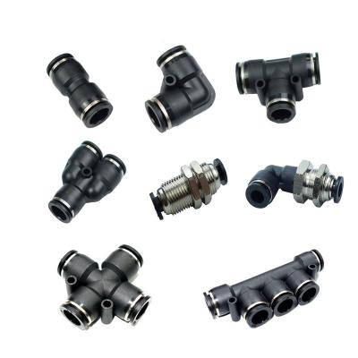 China Machinery Repair Shops Pneumatic Air Push Connect Union Fitting Elbow Y Stitch Bulkhead One Touch Cross Push In Fitting 5/32