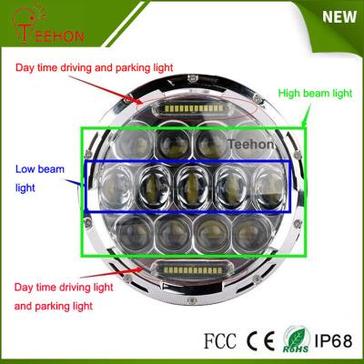 China 7 Inch 75w LED Car Headlight DRL 12v 24v Driving Light for Jeep Hummer Camaro Fj for sale