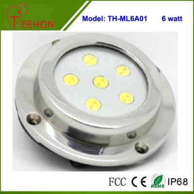 China 6X1W Optional Green,Blue or White Marine Boat LED Underwater Surface Mount Dome LED light for sale