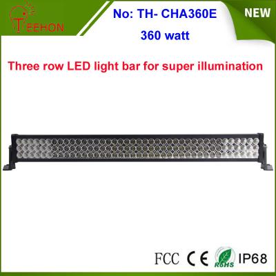 China 360w 25200lm three row LED work light bar with spot, flood or combo beam types for choice for sale