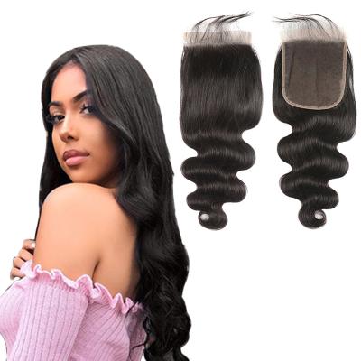 China Virgin Brazilian Remy Hair Natural Black Body Wave 5x5 HD Human Transparent Swiss Lace Closure Cheap Cuticle Aligned 100% Brazilian Remy Hair 100% for sale