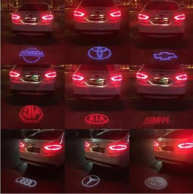 China LED Laser Tail Fog Light Auto Brake Parking Lamp Rearing Warning Light AUDI BMW VW LOGO for sale