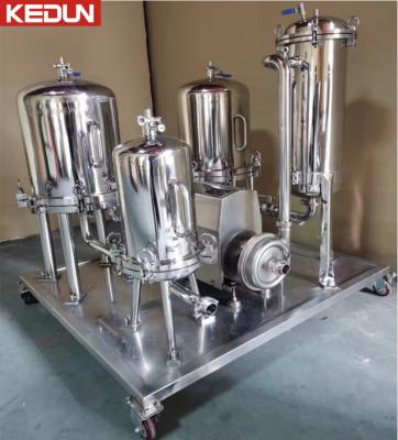 China 4Stage Liquid Filtration Filter Skid Stainless Steel Lenticular Filter Housing Filtration System For Pharmaceutical Food Oil And Chemical Industry for sale