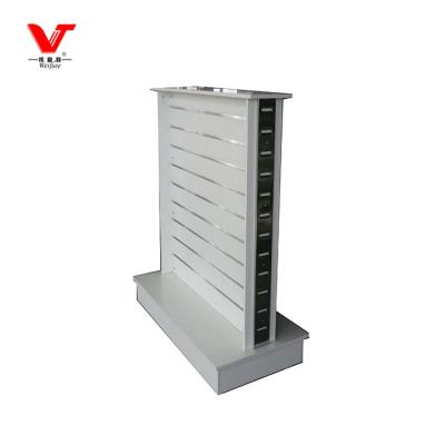 China Floor Standing Modern Design Double Sided MDF Floor Slatwall Display Gondola for sale