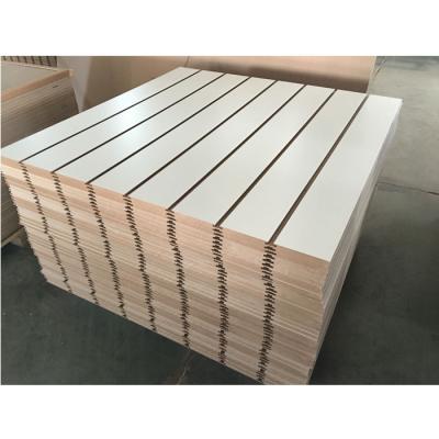 China Wholesale moisture proof white melamine MDF slatwall board for store for sale