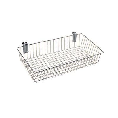 China Multifunctional wholesale chrome metal slatwall basket for retail store for sale