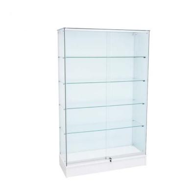 China Free Standing Full Vision Wooden Frameless Store Retail Store Glass Showcase for sale