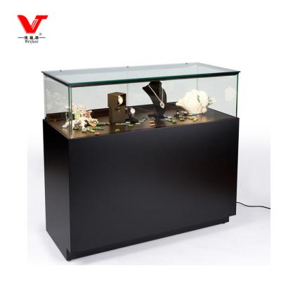 China Free Standing Customized Free Standing Fancy Shop Counter Glass Watch Showcase for sale