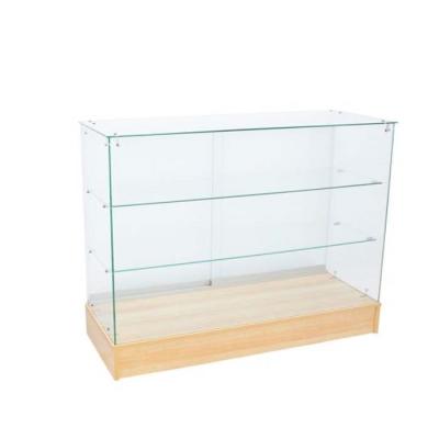 China Modern Design Custom Free Standing MDF Frameless Movable Showcase With Sliding Door for sale